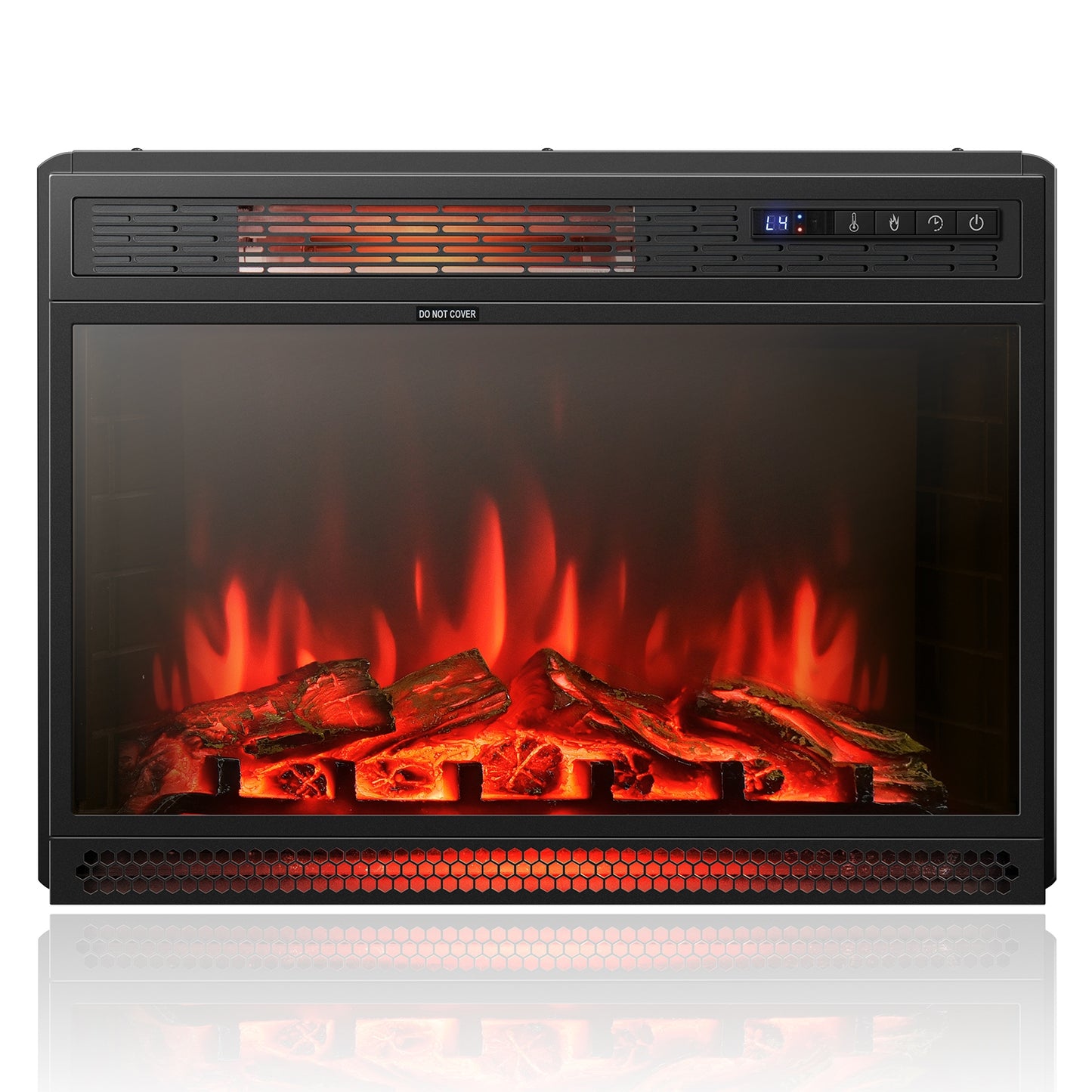 25 Inches Recessed Electric Heater, Black Fireplaces Black at Gallery Canada