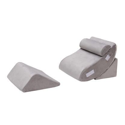 4 Pieces Bed Wedge Pillow for Back Neck and Leg Pain Relief, Gray Bedding Gray at Gallery Canada