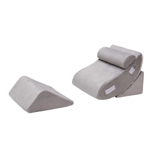4 Pieces Bed Wedge Pillow for Back Neck and Leg Pain Relief, Gray Bedding Gray at Gallery Canada