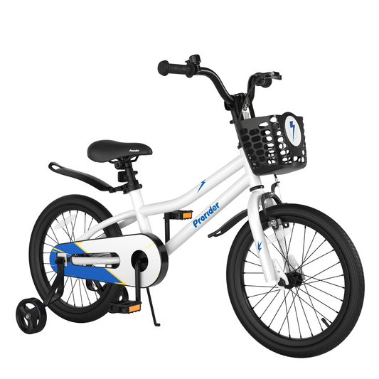 18 Feet Kids Bike, Removable Training Wheels, White Kids Bike White at Gallery Canada