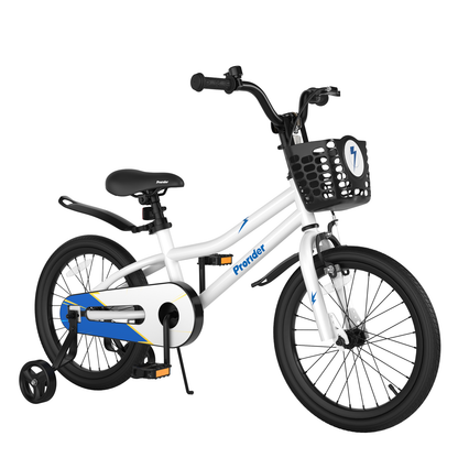18 Feet Kids Bike, Removable Training Wheels, White Kids Bike White at Gallery Canada