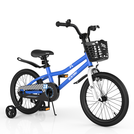 18 Feet Kids Bike with Removable Training Wheels, Navy - Gallery Canada