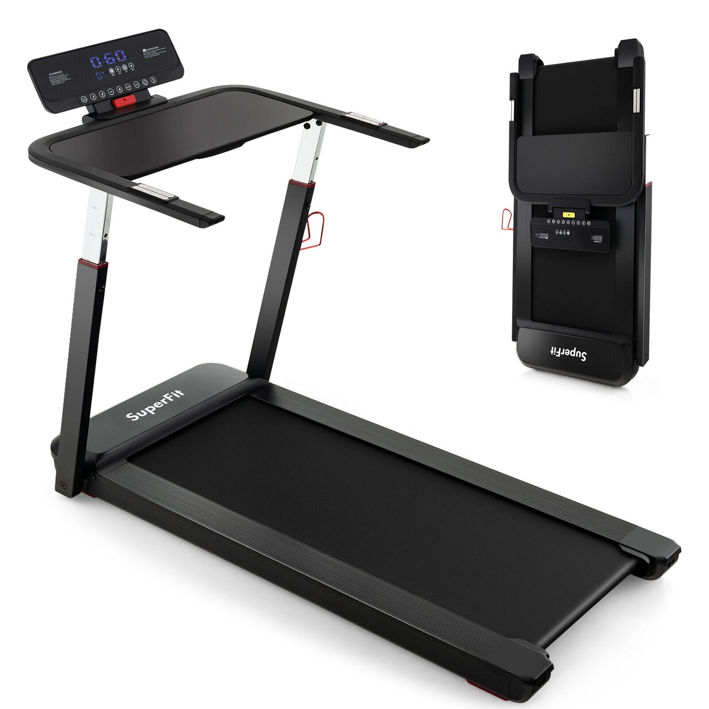3HP Folding Treadmill with Adjustable Height and APP Control, Black Treadmills at Gallery Canada
