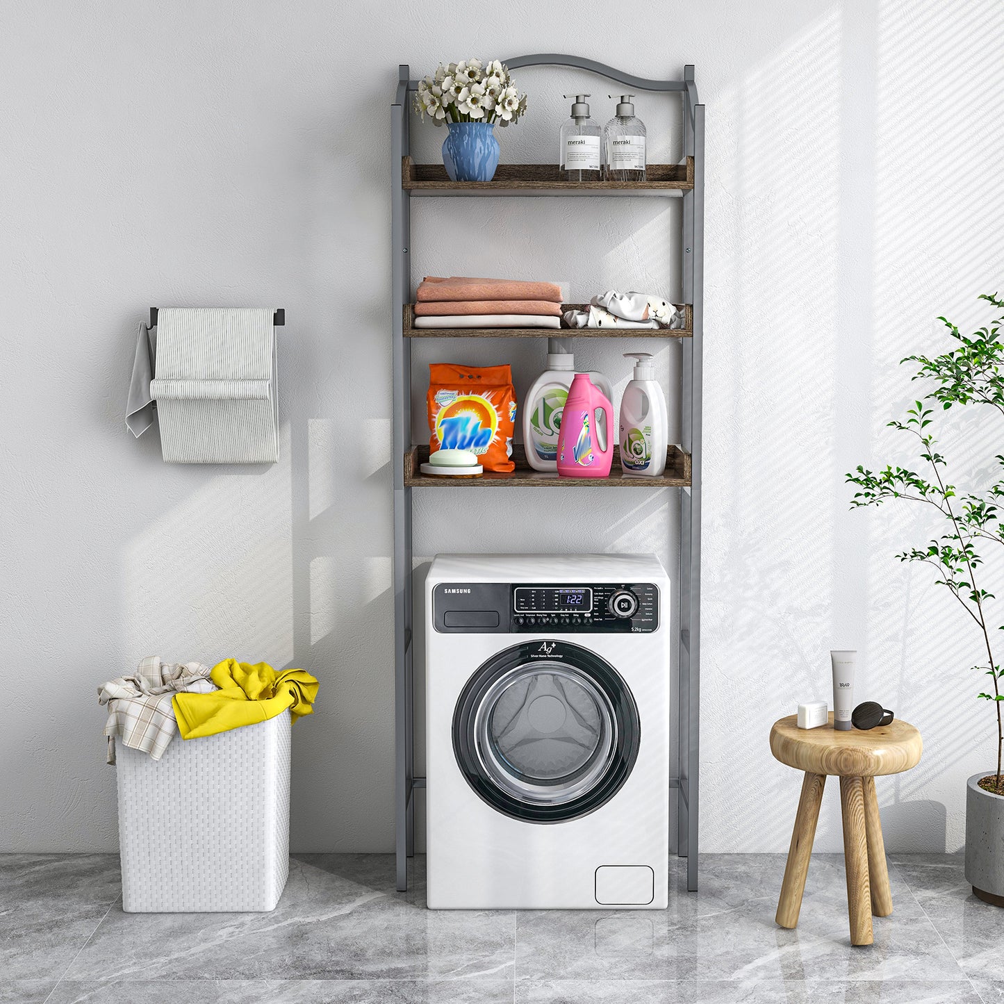 3-Tier Over-The-Toilet Bathroom Storage Rack, Silver Bathroom Etagere at Gallery Canada