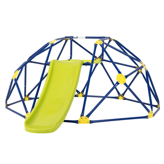 Kids Climbing Dome with Slide and Fabric Cushion for Garden Yard, Blue Climbers & Slides Blue at Gallery Canada