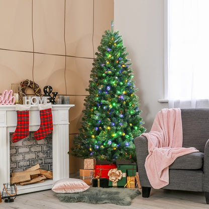 Artificial Hinged Christmas Tree, Remote LED Lights, 7', Green Christmas Tree at Gallery Canada