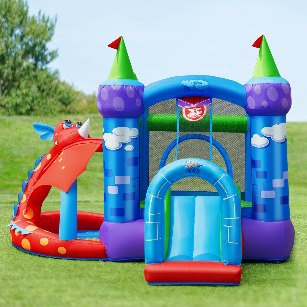 Kids Inflatable Bounce House Dragon Jumping Slide Bouncer Castle with 740W Blower Bounce House at Gallery Canada