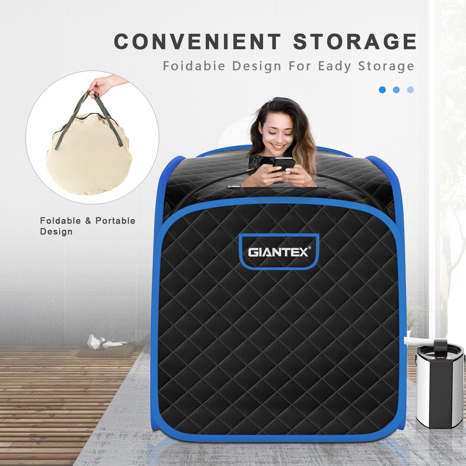 Portable Personal Steam Sauna Spa with Steamer Chair, Black Spa & Salon at Gallery Canada