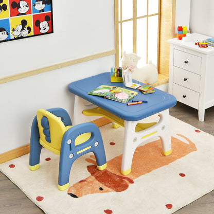 Kids Activity Table And Chair Set With Montessori Toys, Blue Kids Table & Chair Sets at Gallery Canada