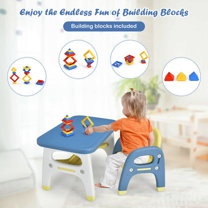 Kids Activity Table And Chair Set With Montessori Toys, Blue Kids Table & Chair Sets at Gallery Canada