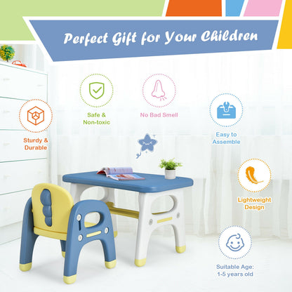 Kids Activity Table And Chair Set With Montessori Toys, Blue Kids Table & Chair Sets at Gallery Canada