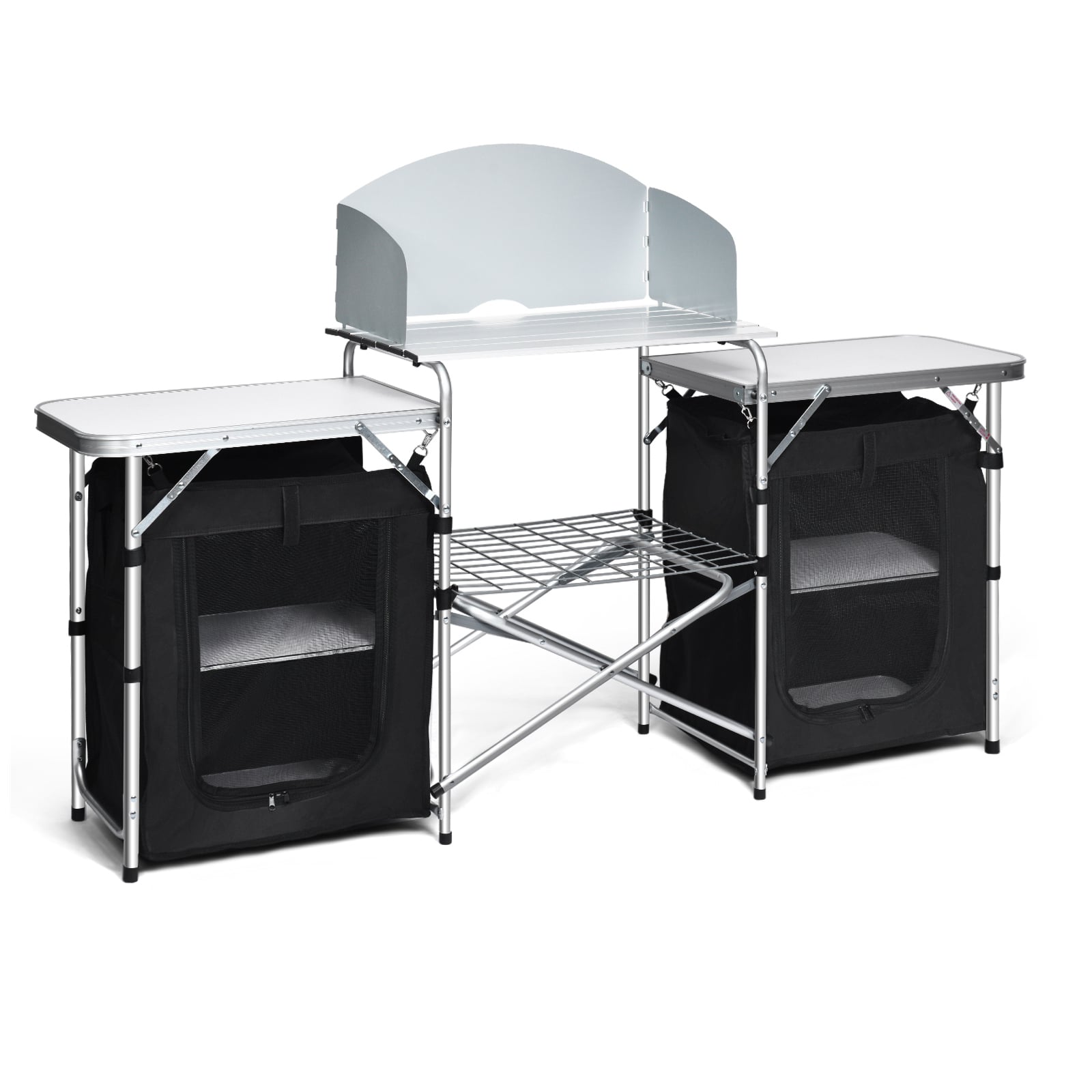 Folding Camping Table With Storage Organizer, Black Camping Furniture at Gallery Canada