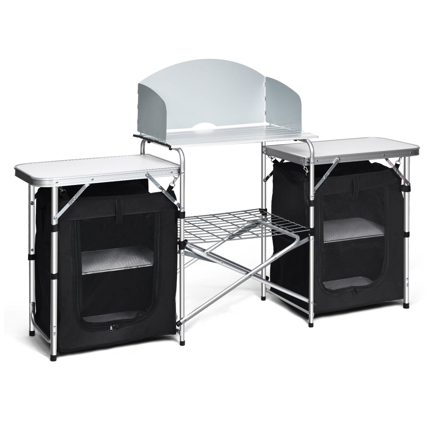 Folding Camping Table With Storage Organizer, Black Camping Furniture at Gallery Canada