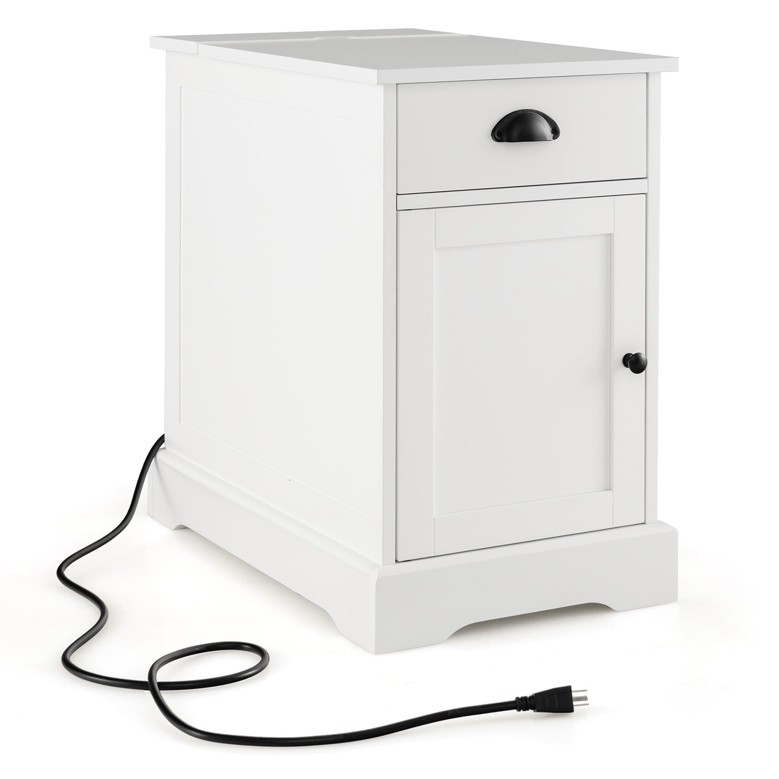 End Table With Charging Station, Flip Top, White End & Side Tables at Gallery Canada
