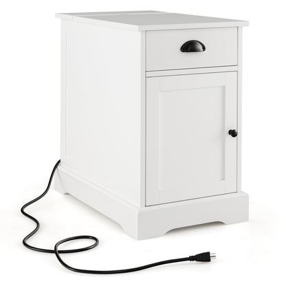 End Table With Charging Station, Flip Top, White End & Side Tables White at Gallery Canada