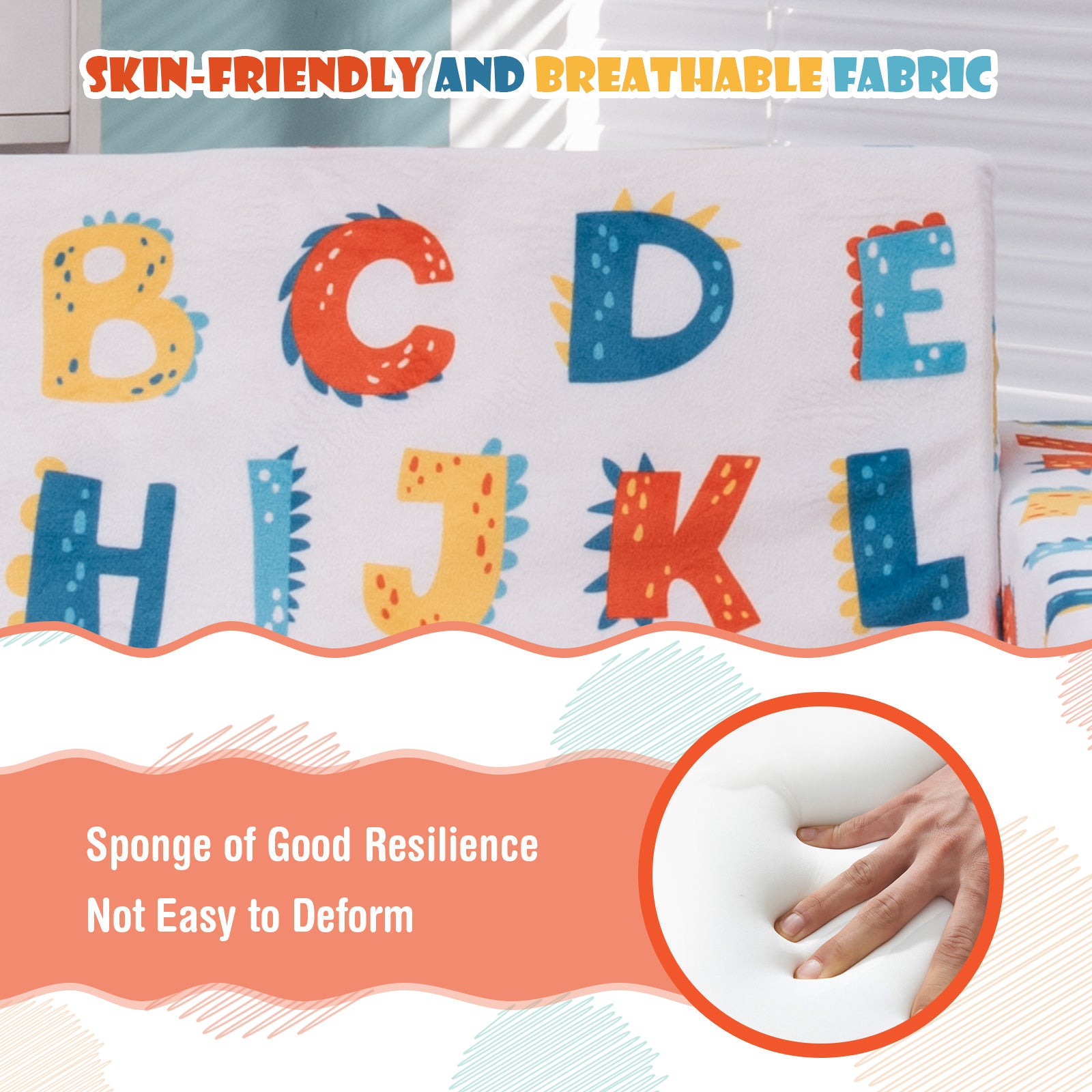 2-in-1 Convertible Kids Sofa with Velvet Fabric, Multicolor Kids Chairs & Seating at Gallery Canada