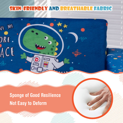 2-in-1 Convertible Kids Sofa with Velvet Fabric, Blue Kids Chairs & Seating at Gallery Canada