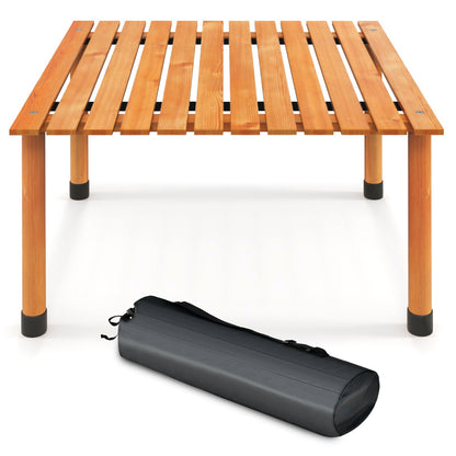Folding Outdoor Camping Table with Carrying Bag for Picnics and Party, Natural - Gallery Canada