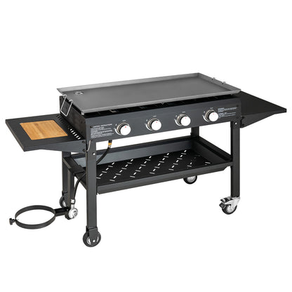 60000BTU 4 Burner Foldable Outdoor Propane Gas Grill with Wheels, Black at Gallery Canada