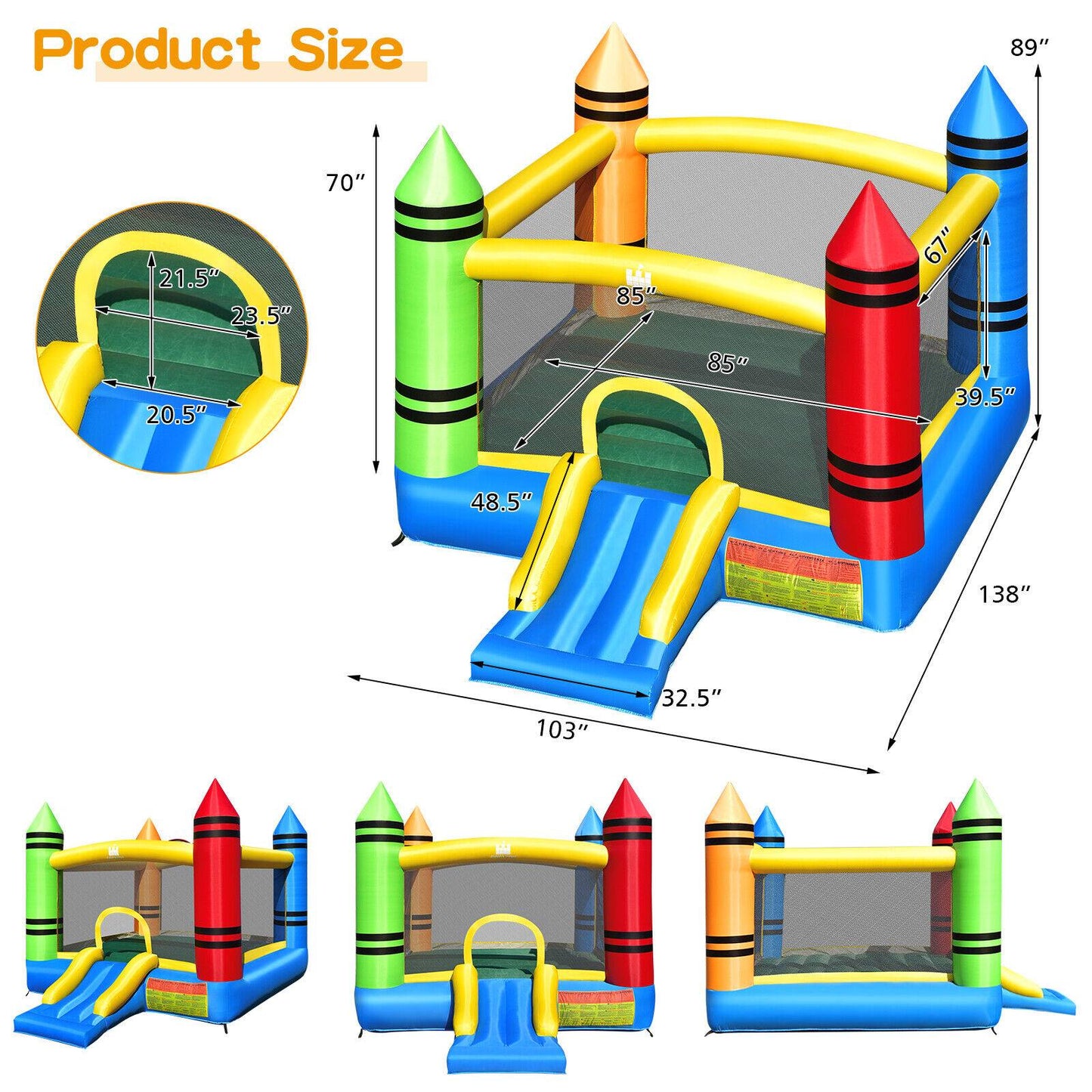 Kids Inflatable Bounce House With Slide, Ocean Balls Not Included Bounce House at Gallery Canada