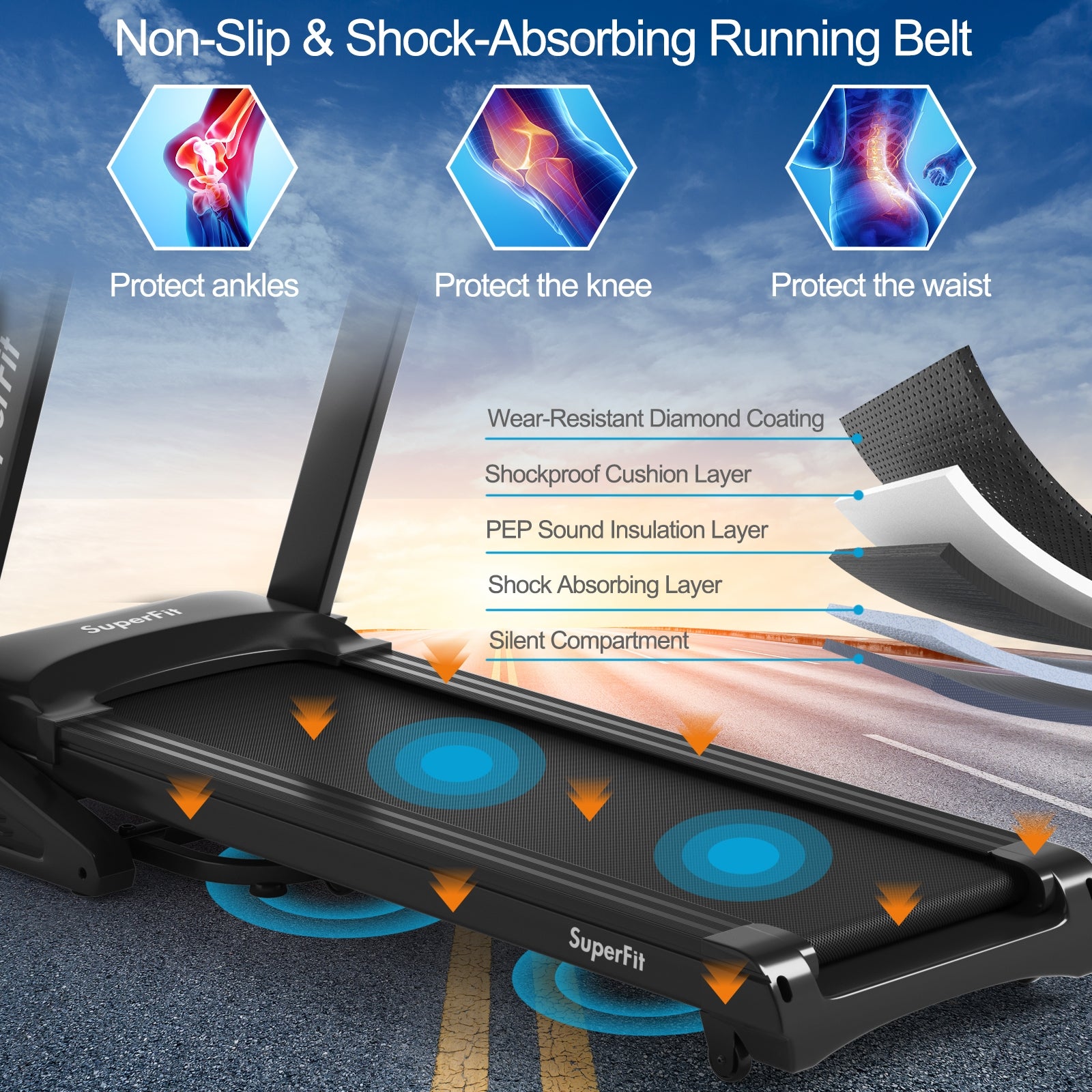 3.75HP Electric Folding Treadmill with Auto Incline 12 Program APP Control, Black Treadmills at Gallery Canada