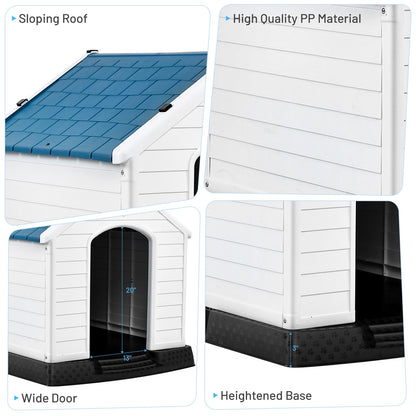 Plastic Waterproof Ventilate Pet Puppy House, Blue Dog Kennels at Gallery Canada