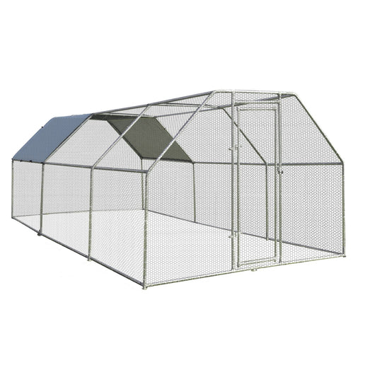 9.5 x 19 Feet Large Walk In Chicken Coop, Silver - Gallery Canada