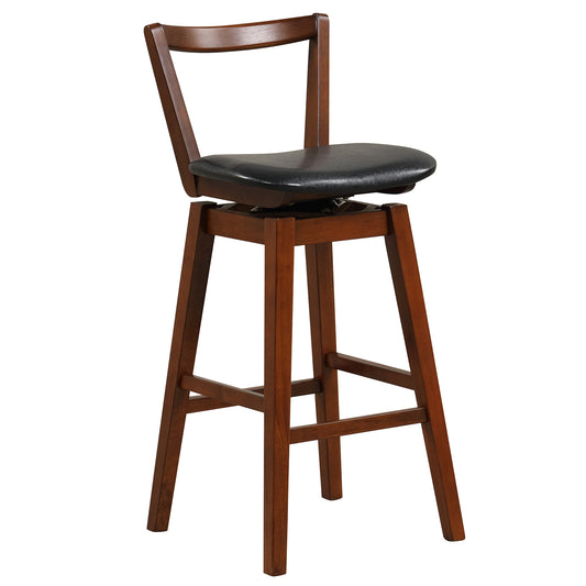 Swivel Upholstered PU Leather Stool, 30.5 inches, Brown Bar Stools Brown at Gallery Canada