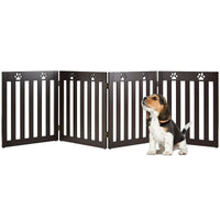 Thumbnail for 24 Inch Folding Wooden Freestanding Pet Gate Dog Gate with 360° Hinge  - Gallery View 4 of 15