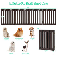 Thumbnail for 24 Inch Folding Wooden Freestanding Pet Gate Dog Gate with 360° Hinge  - Gallery View 5 of 15