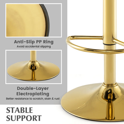 Set of 2 Swivel Bar Stools PU Leather Bar Chairs with Footrest and Curved Backrest, Gray Bar Stools at Gallery Canada