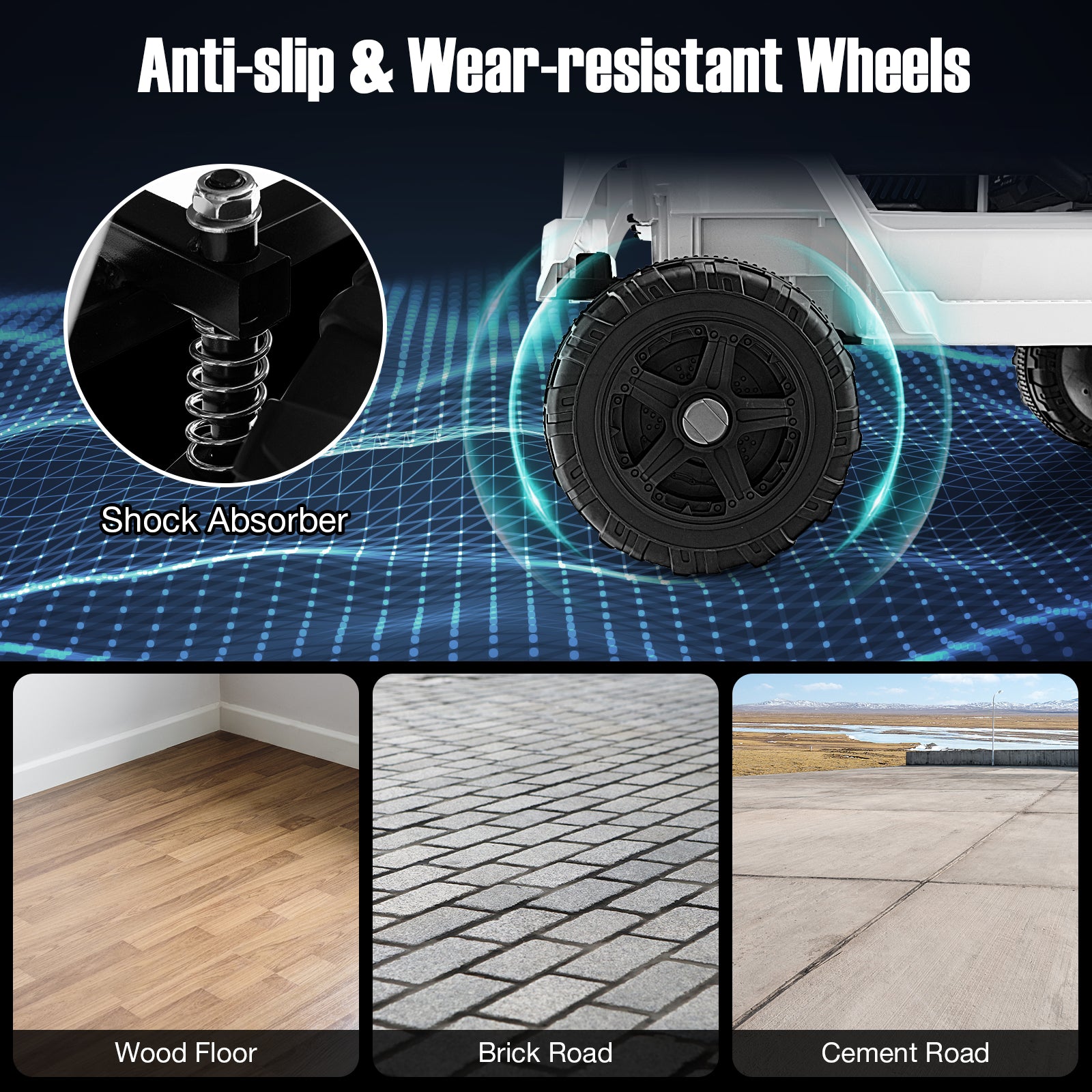 12V Kids Ride On Truck with Remote Control and Headlights, White Powered Ride On Toys at Gallery Canada