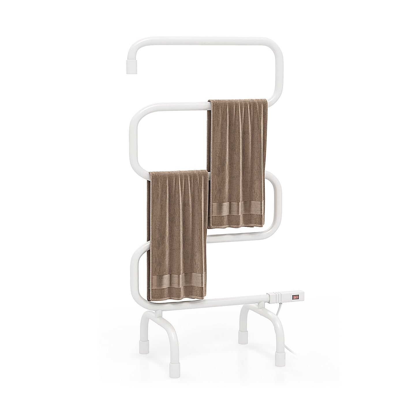 100W Electric Towel Warmer Drying Rack, White