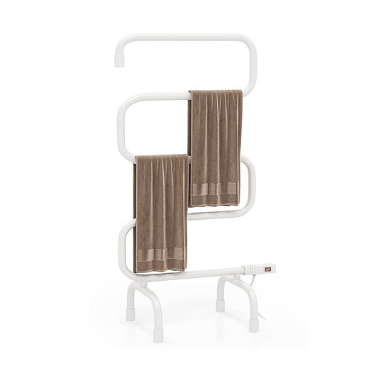 100W Electric Towel Warmer Drying Rack, White Towel Racks White at Gallery Canada