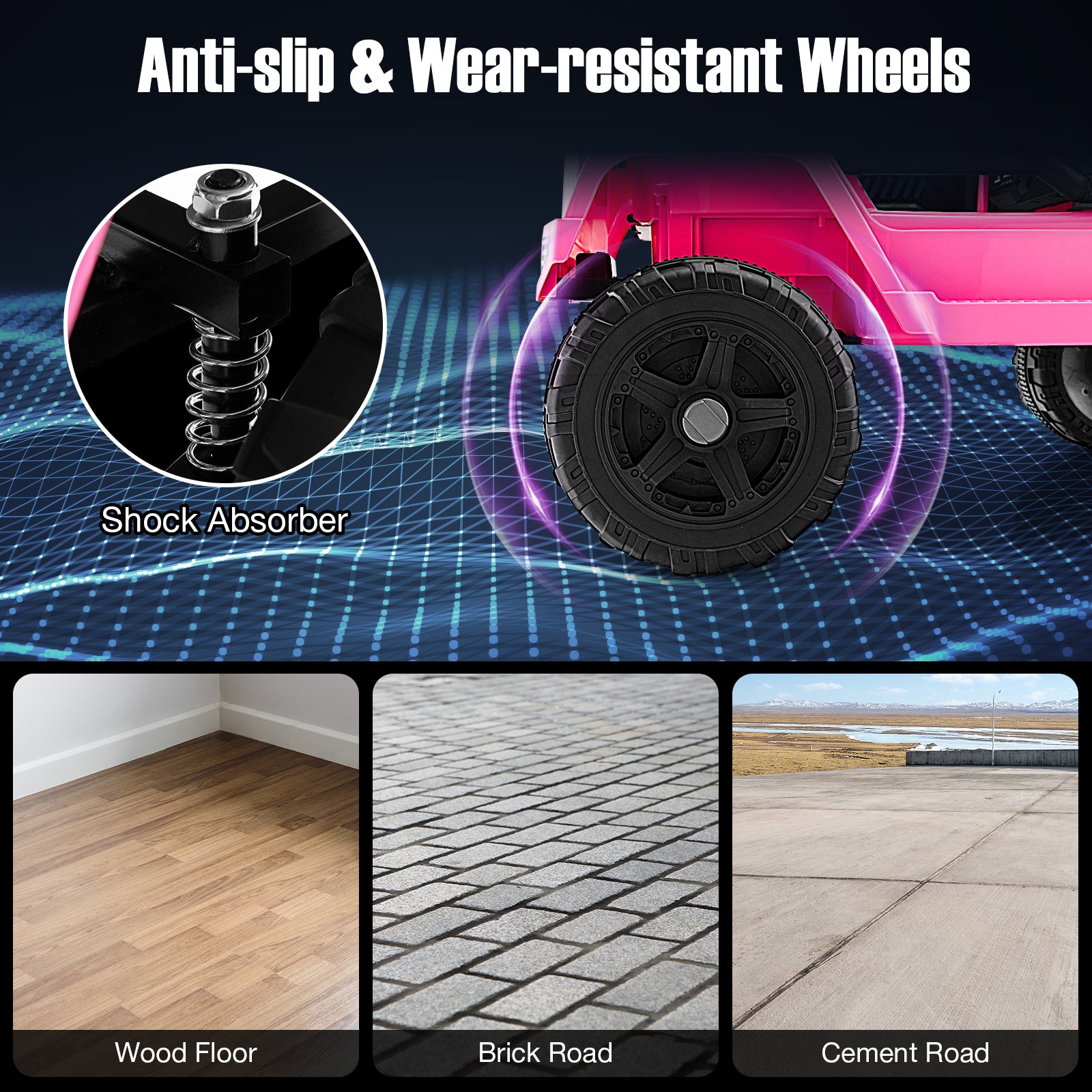 12V Kids Ride On Truck with Remote Control and Headlights, Pink Powered Ride On Toys at Gallery Canada