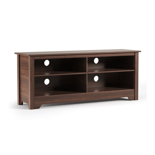 58 Inch Wooden Entertainment Media Center TV Stand, Brown - Gallery Canada