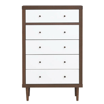Antique-Style Free-Standing Dresser with 5 Drawers, White - Gallery Canada