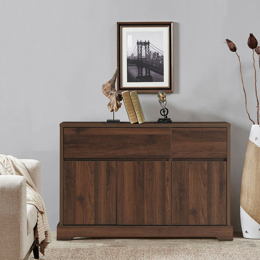 Storage Buffet Sideboard with 2 Drawers and 2 Cabinets, Walnut - Gallery Canada