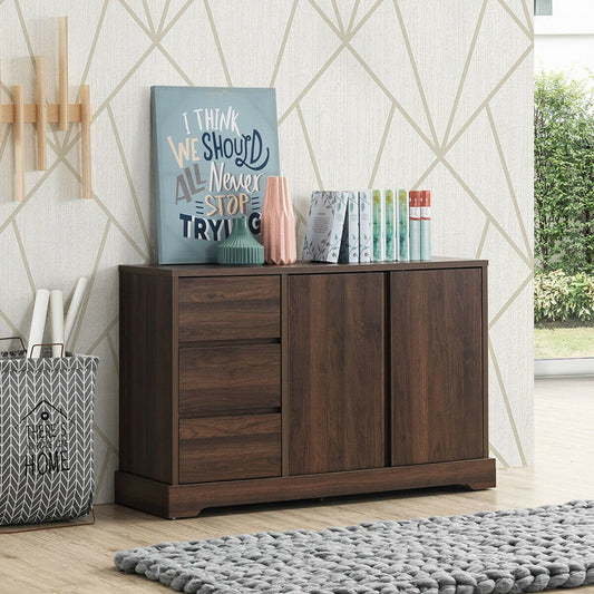 Buffet Sideboard Storage Console Table with 3 Drawers and 2-Door Cabinets - Gallery Canada