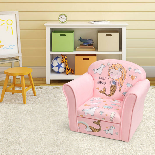 Kids Mermaid Armrest Couch Upholstered Sofa, Pink Kids Chairs & Seating Mermaid at Gallery Canada