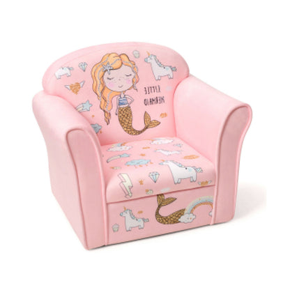 Kids Mermaid Armrest Couch Upholstered Sofa, Pink Kids Chairs & Seating at Gallery Canada