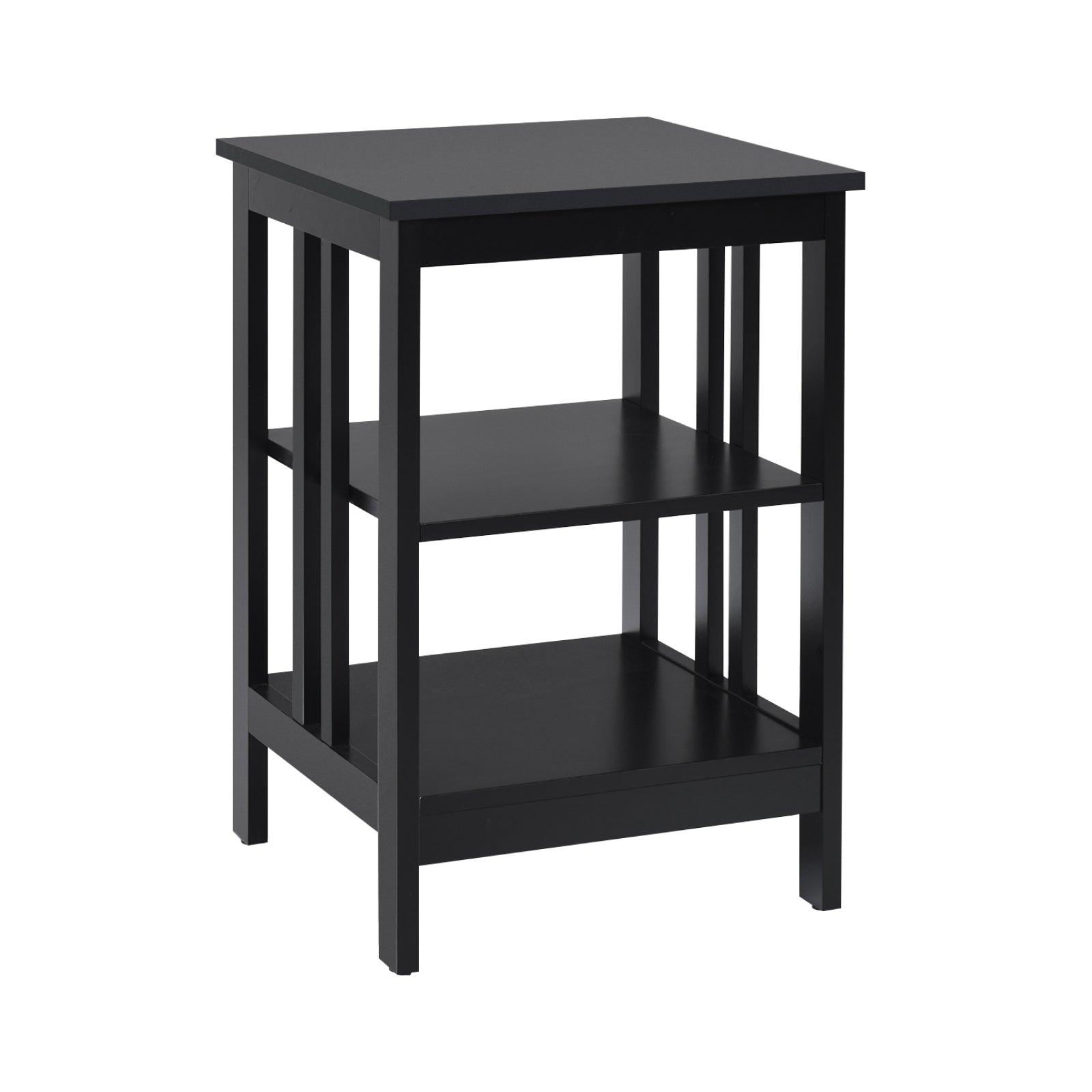 Set of 2 Multifunctional 3-Tier Nightstand Sofa Side Table, Black Nightstands at Gallery Canada