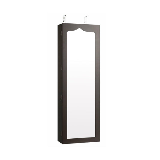 5 LED Lockable Mirror Jewelry Cabinet, 6 Drawers, Brown Jewelry Armoires Brown at Gallery Canada