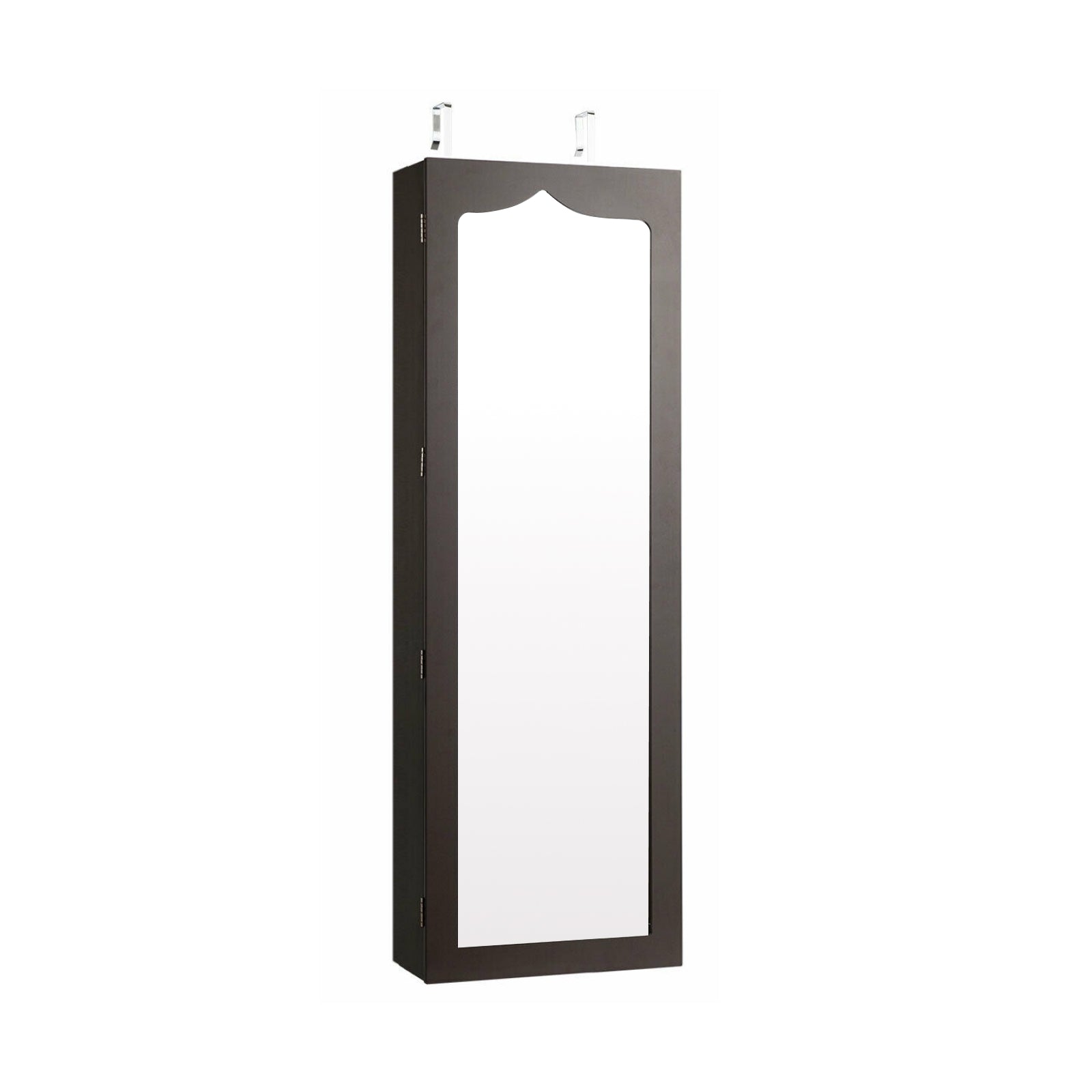 5 LED Lockable Mirror Jewelry Cabinet, 6 Drawers, Brown Jewelry Armoires at Gallery Canada