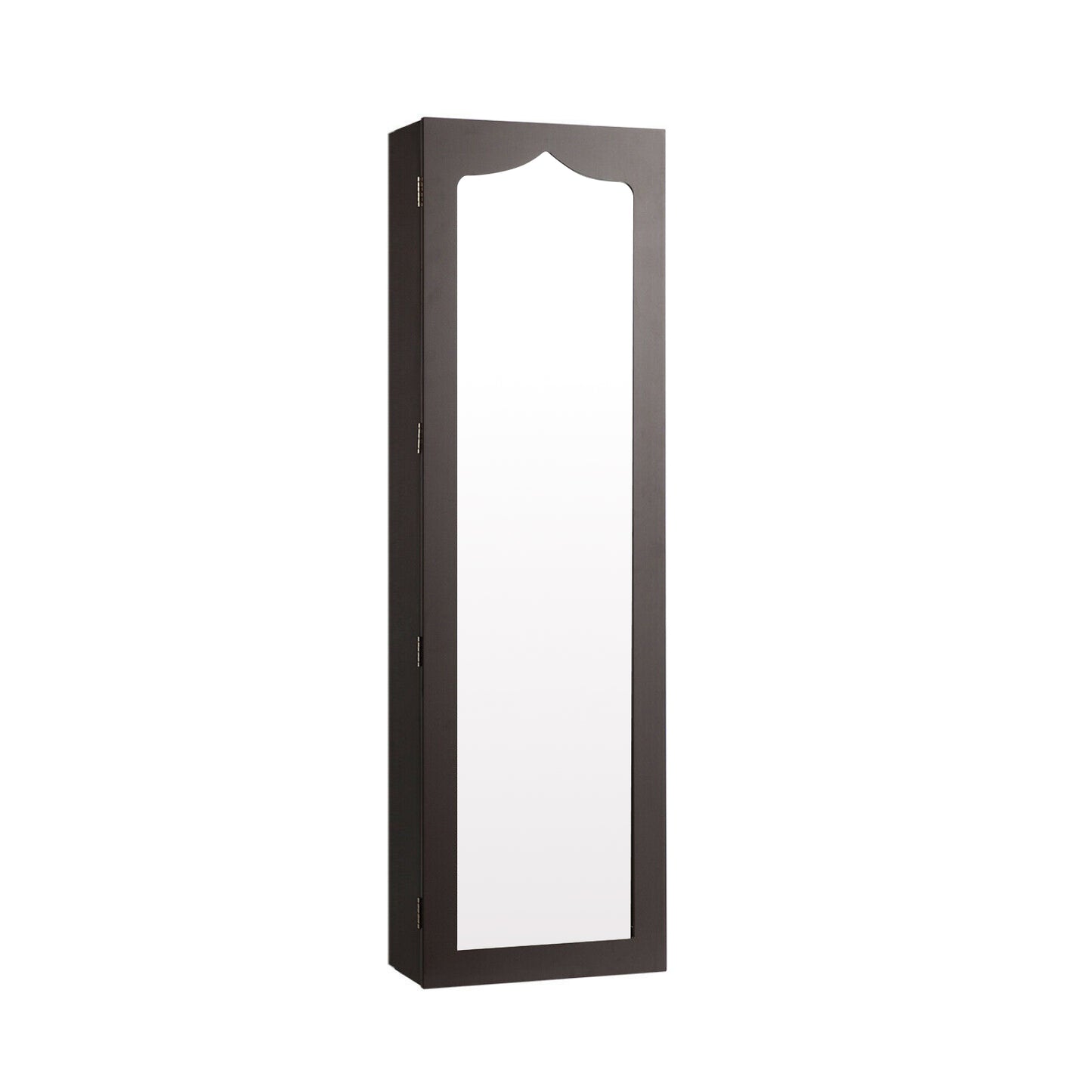 Door Hanging Mirror Jewelry Armoire with Full Length Mirror and 6 Drawers, Brown Jewelry Armoires at Gallery Canada