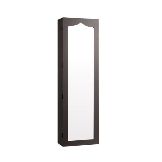 Door Hanging Mirror Jewelry Armoire, Full Length Mirror, 6 Drawers, Brown Jewelry Armoires Brown at Gallery Canada