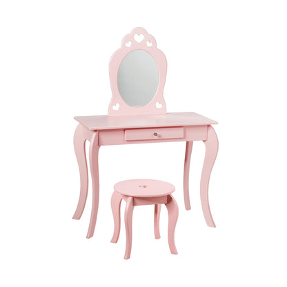 Kids Princess Makeup Dressing Play Table Set, Pink