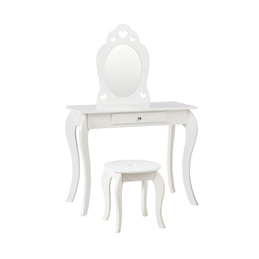 Table de jeu de maquillage et d'habillage Princesse pour enfants, Blanc