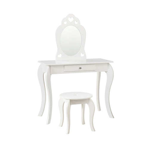 Kids Princess Makeup Dressing Play Table Set, White