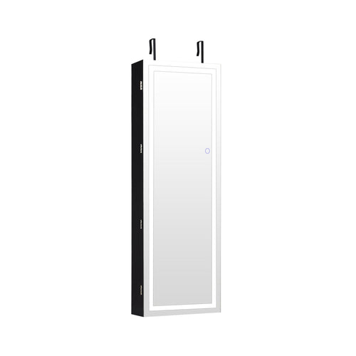 Wall Mount Touch Screen Jewelry Cabinet, Black